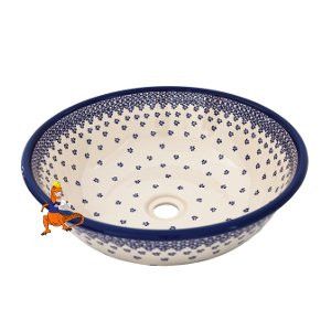 UMYWALKA CERAMICZNA NABLATOWA RĘCZNIE ZDOBIONA O OBJĘTOŚCI 10L MODEL GU1812 dek.882A FIRMY BOLESŁAWIEC
